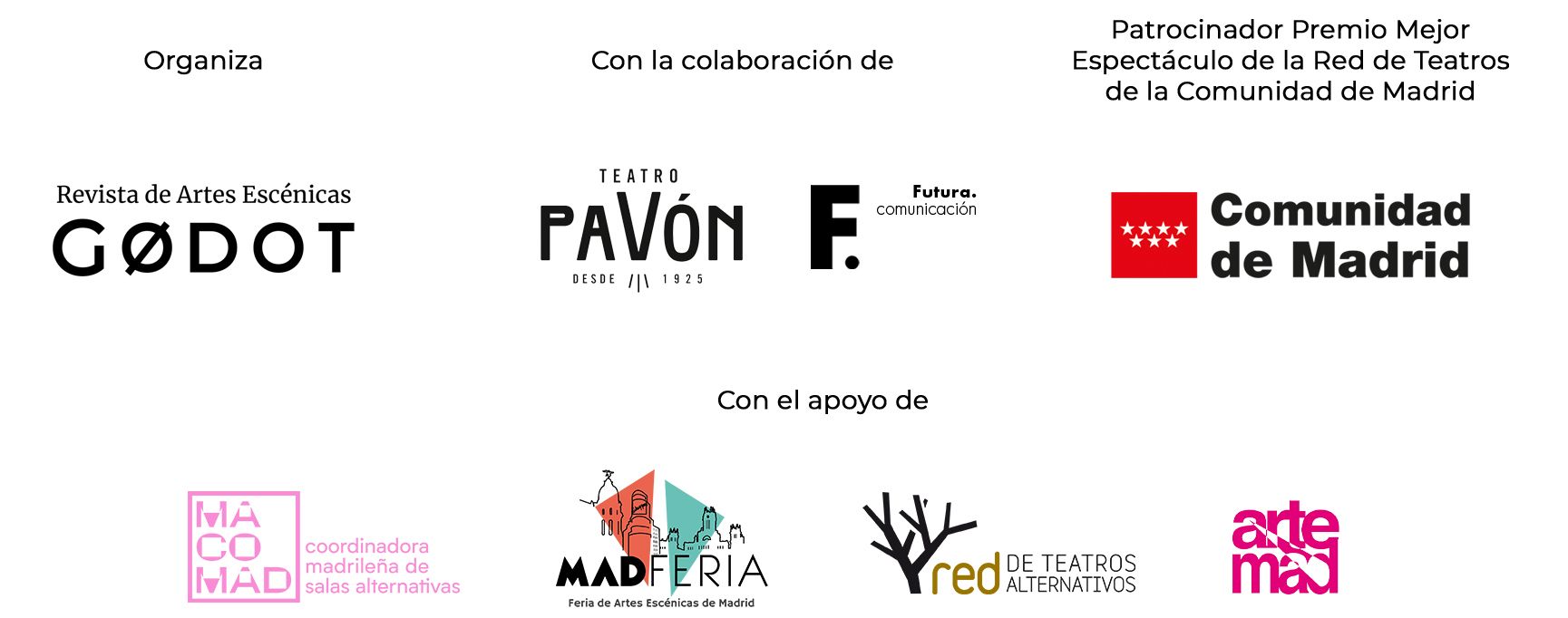 La Comunidad de Madrid y la Revista Godot premiarán la Red de Teatros en Madrid